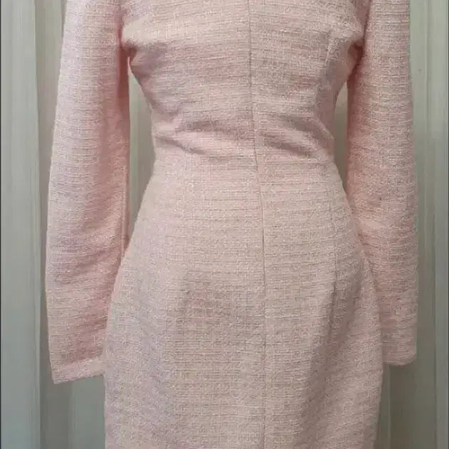 [BUNJANG] Pink Tweed Dress S Size / 트위드 핑크 원피스 긴팔S