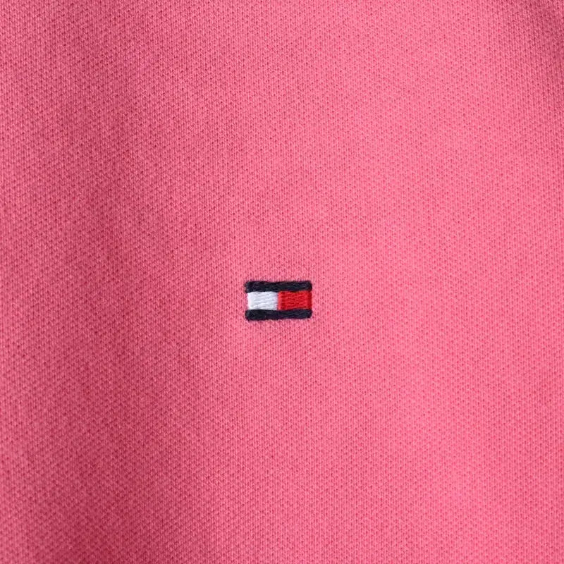 [BUNJANG] Tommy Hilfiger Small Logo Pink Polo T-shirt / (S-M) 타미힐피거 반팔 카라 티셔츠 스몰로고 핑크 한정판-185D5