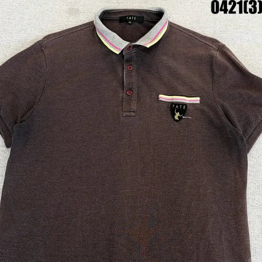 [BUNJANG] TATE Brown Polo T-shirt / 105 TATE 테이트 브라운 카라 반팔티셔츠 0421(3)