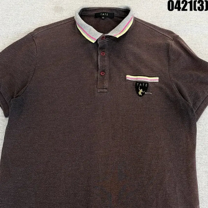 [BUNJANG] TATE Brown Polo T-shirt / 105 TATE 테이트 브라운 카라 반팔티셔츠 0421(3)
