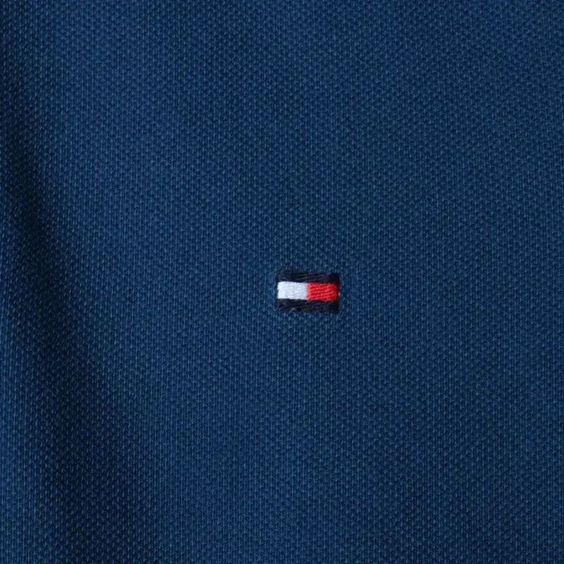 [BUNJANG] Tommy Hilfiger Short Sleeve Polo Shirt / (XS-S) 타미힐피거 반팔 카라 티셔츠 부분이염 블루-185D6