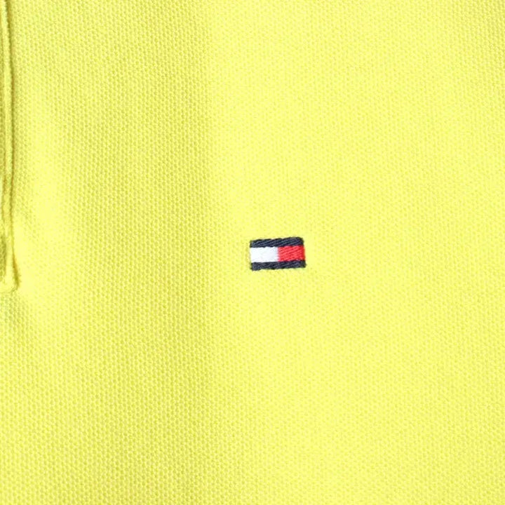 [BUNJANG] Tommy Hilfiger Short Sleeve Polo Shirt / (XS-S) 타미힐피거 반팔 카라 티셔츠 작은오염 노랑 한정판-185D7