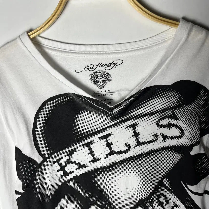 [BUNJANG] Ed Hardy Skull V-neck Long Sleeve / [Ed Hardy] 에드하디 스컬 브이넥 롱슬리브