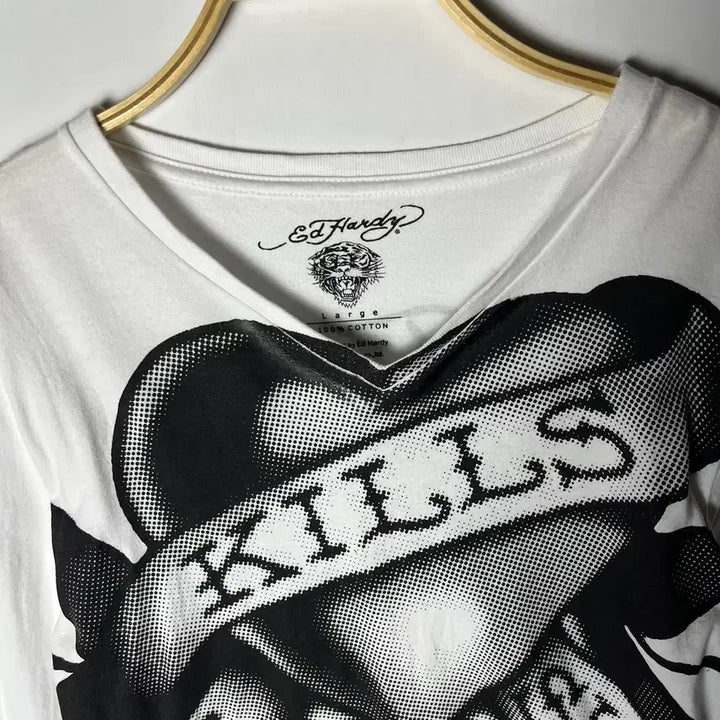 [BUNJANG] Ed Hardy Skull V-neck Long Sleeve / [Ed Hardy] 에드하디 스컬 브이넥 롱슬리브