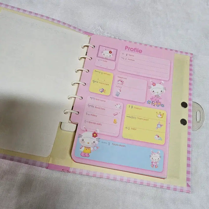 [BUNJANG] Retro Character Journal with Secret Key Lock / 고전문구 6공 다이어리 비밀 열쇠 잠금 코로 레트로 캐릭터 지류 스티커