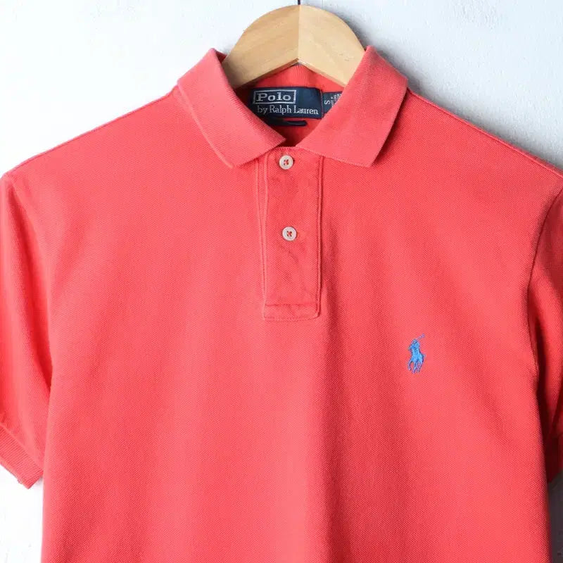 [BUNJANG] Polo Ralph Lauren Red Solid Pony Short Sleeve T-shirt / (S-M) 폴로 랄프로렌 반팔 카라 티셔츠 레드 무지 포니-185D9
