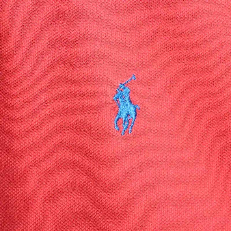 [BUNJANG] Polo Ralph Lauren Red Solid Pony Short Sleeve T-shirt / (S-M) 폴로 랄프로렌 반팔 카라 티셔츠 레드 무지 포니-185D9
