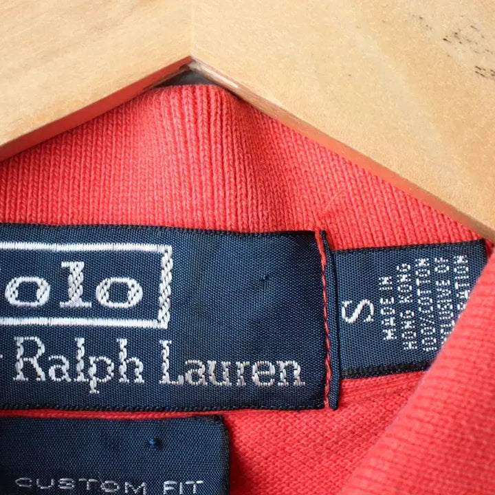 [BUNJANG] Polo Ralph Lauren Red Solid Pony Short Sleeve T-shirt / (S-M) 폴로 랄프로렌 반팔 카라 티셔츠 레드 무지 포니-185D9