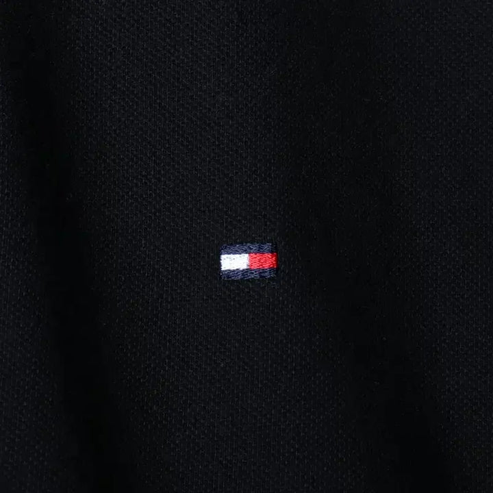 [BUNJANG] Tommy Hilfiger Small Logo Polo T-Shirt / (S-M) 타미힐피거 반팔 카라 티셔츠 스몰로고 블랙 올드스쿨-185DA