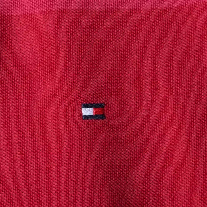 [BUNJANG] Tommy Hilfiger Striped Burgundy Polo Shirt / (XS-S) 타미힐피거 반팔 카라 티셔츠 스트라이프 버건디-185DB
