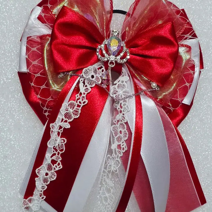[BUNJANG] Cheering Stick Ribbon Red White + Red Black / 응원봉 리본 레드 화이트+레드 블랙