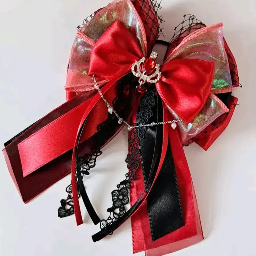 [BUNJANG] Cheering Stick Ribbon Red White + Red Black / 응원봉 리본 레드 화이트+레드 블랙