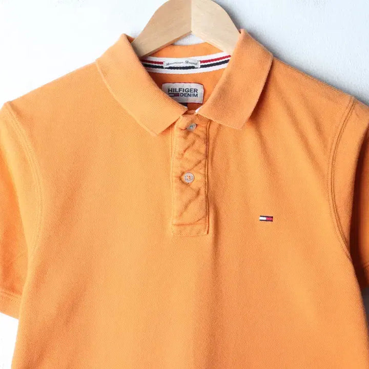 [BUNJANG] Tommy Hilfiger Small Logo Orange Polo Shirt / (S-M) 타미힐피거 반팔 카라 티셔츠 스몰로고 오렌지-185DC