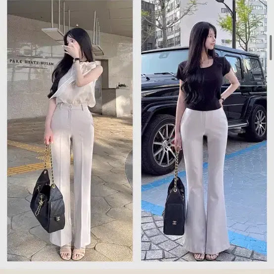 [BUNJANG] Mayyun Bootcut Slacks Light Gray S / 메이윤 부츠컷 슬랙스 라이트그레이 s