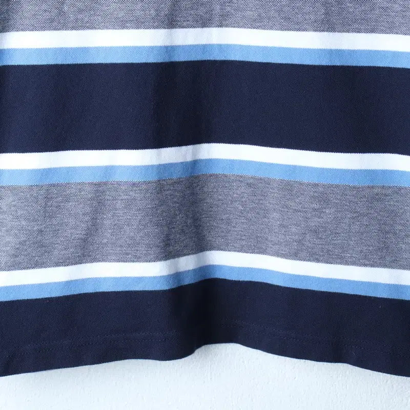 [BUNJANG] Tommy Hilfiger Striped Polo Shirt / (S-M) 타미힐피거 반팔 카라 티셔츠 스트라이프 블루-185DD