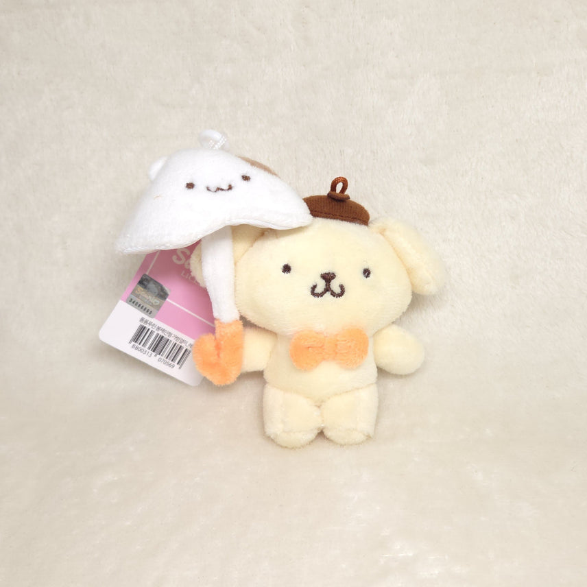 [BUNJANG] Sanrio Pompompurin 8cm Keyring Doll / (새상품/정품) 산리오 우산 시리즈 폼폼푸린 키링 인형 굿즈 선물 8cm