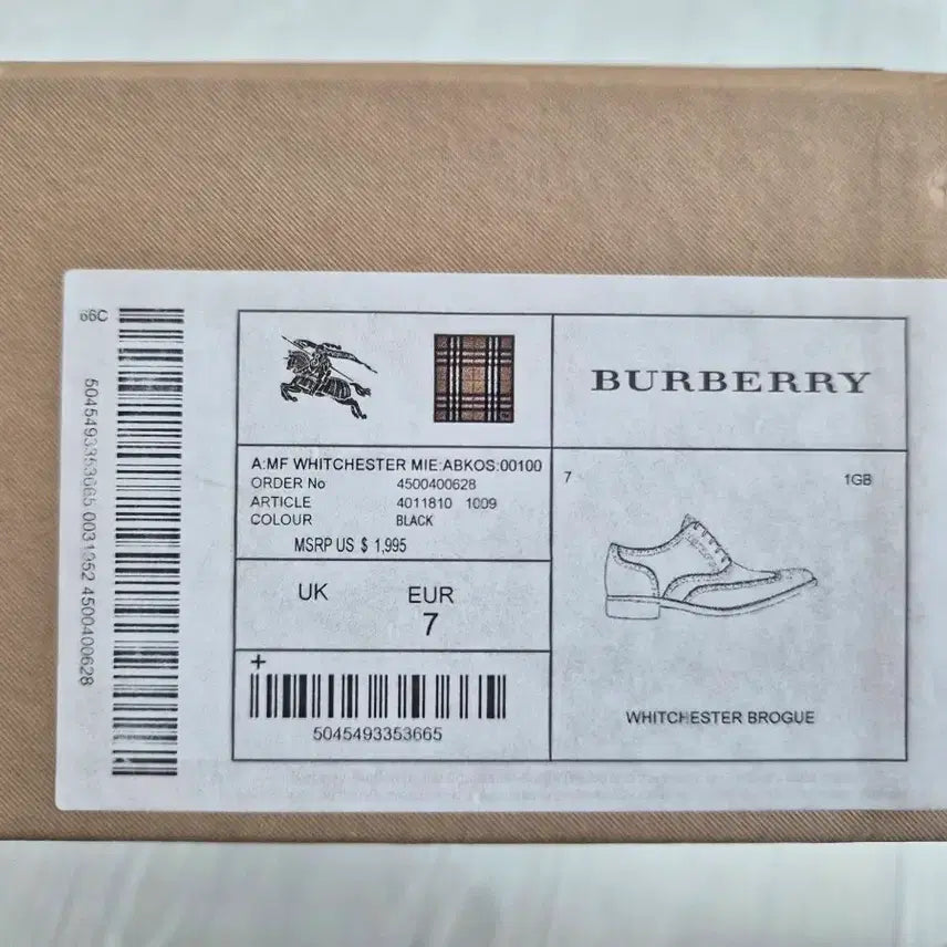 [BUNJANG] Burberry Whitchester Wingtip Shoes / 버버리 블랙 윙팁 남성 구두
