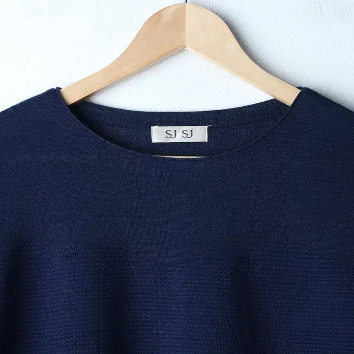 [BUNJANG] W(F) Hanseom Knit Crop T-Shirt / W(F) 반팔 티셔츠 한섬 니트 크롭 블루-185DF