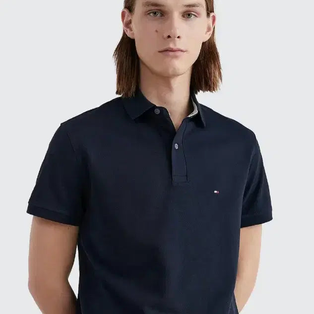 [BUNJANG] Tommy Hilfiger Navy Short Sleeve Polo Shirt / 무배 정품 새상품 타미힐피거 네이비 반팔 폴로티셔츠