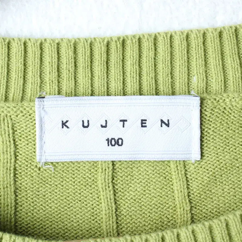 [BUNJANG] Kuztung Cable Knit T-shirt / (L) 쿠즈텡 반팔 티셔츠 니트 케이블 꽈배기 그린-185E0