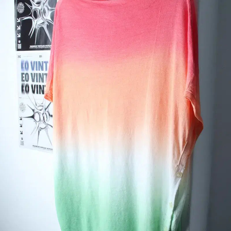 [BUNJANG] W(F) Hanseom Knit Color Mix Long Sleeve T-shirt / W(F) 반팔 티셔츠 한섬 니트 컬러믹스 롱-185E2