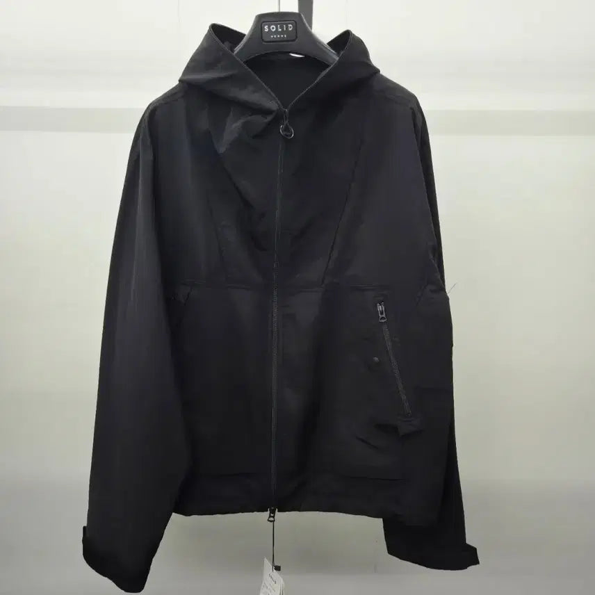 [SOLD OUT] 솔리드옴므 블랙 후드 바람막이 자켓 46(95) 52(110)