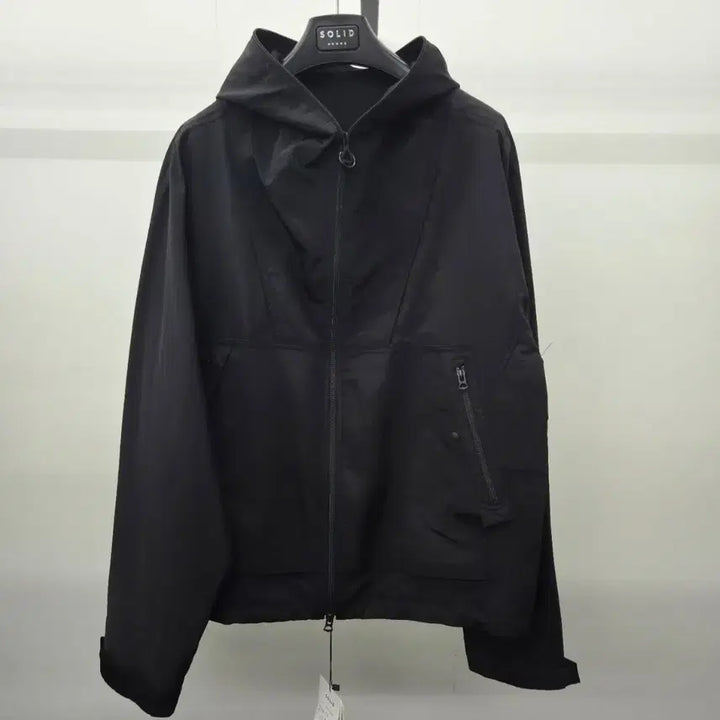 [SOLD OUT] 솔리드옴므 블랙 후드 바람막이 자켓 46(95) 52(110)