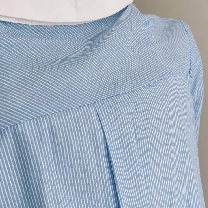 [BUNJANG] Blue Striped Shirt Dress / [1회 착용] 블루 스트라이프 셔츠 원피스