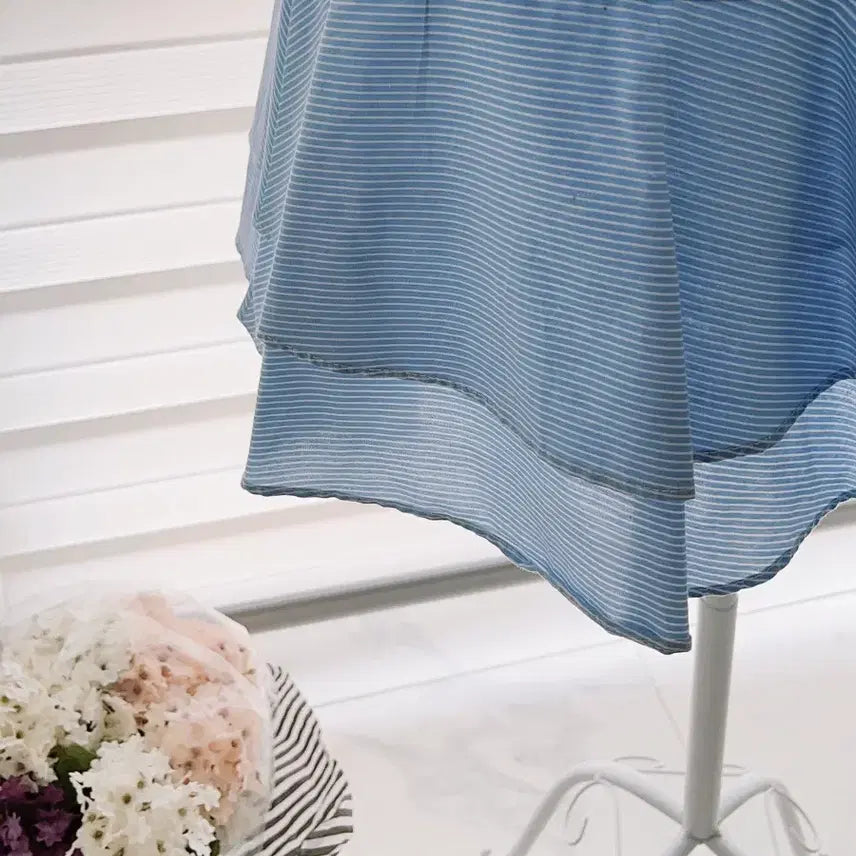 [BUNJANG] Blue Striped Shirt Dress / [1회 착용] 블루 스트라이프 셔츠 원피스
