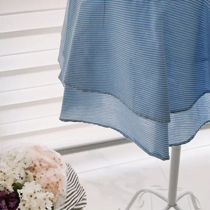 [BUNJANG] Blue Striped Shirt Dress / [1회 착용] 블루 스트라이프 셔츠 원피스