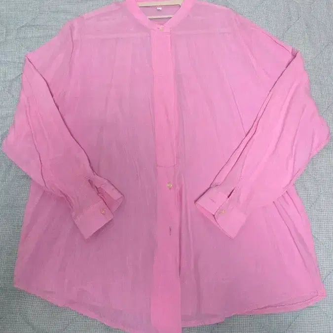 [SOLD OUT] timo 핑크색 차이나넥 긴팔 셔츠