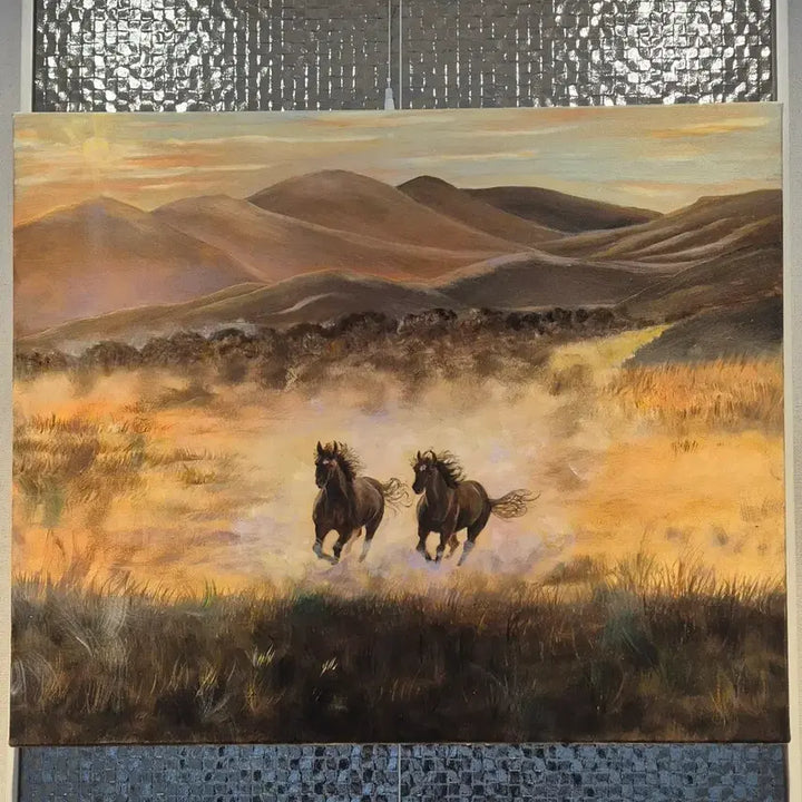 [BUNJANG] Oil Painting of Two Horses / 동행