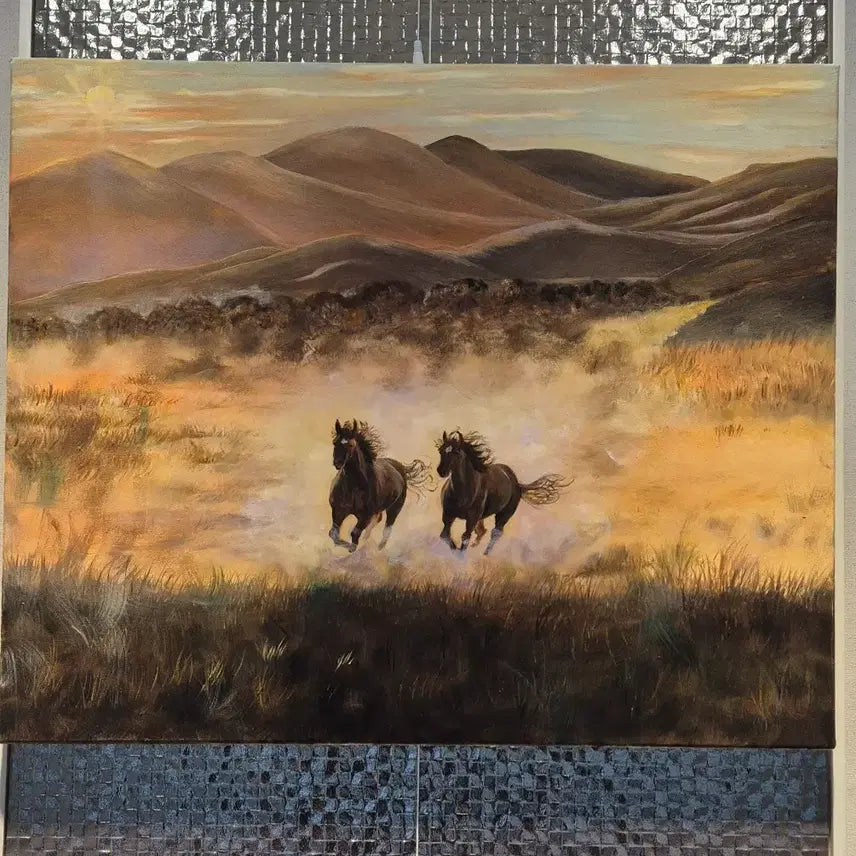 [BUNJANG] Oil Painting of Two Horses / 동행