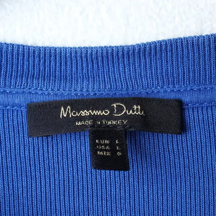 [BUNJANG] Massimo Dutti Ribbed Short Sleeve T-Shirt / W(L-XL) 마시모두띠 반팔 티셔츠 골지 블루 무지 놈코어-185E7