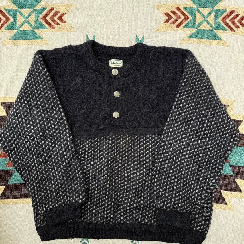 [BUNJANG] L.L.Bean Norwegian 3-Button Wool Knit XL / L.L bean 노르웨이 3버튼 울니트 XL