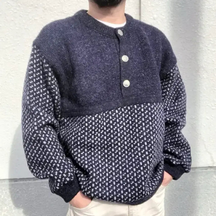 [BUNJANG] L.L.Bean Norwegian 3-Button Wool Knit XL / L.L bean 노르웨이 3버튼 울니트 XL