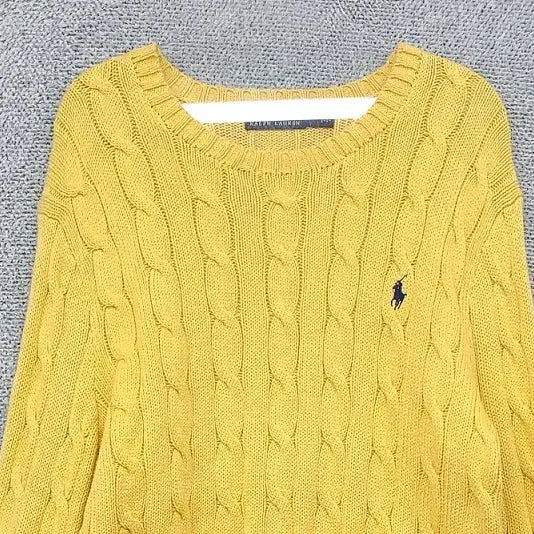 [BUNJANG] Polo Ralph Lauren Yellow Cable Knit Sweater / 폴로 랄프로렌 옐로우 꽈배기 니트 S/P