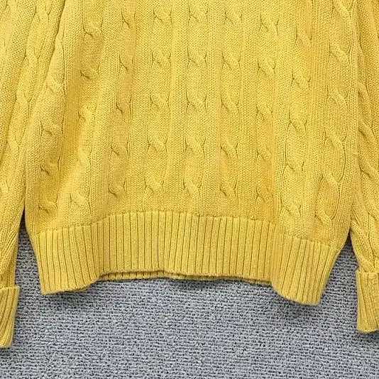 [BUNJANG] Polo Ralph Lauren Yellow Cable Knit Sweater / 폴로 랄프로렌 옐로우 꽈배기 니트 S/P