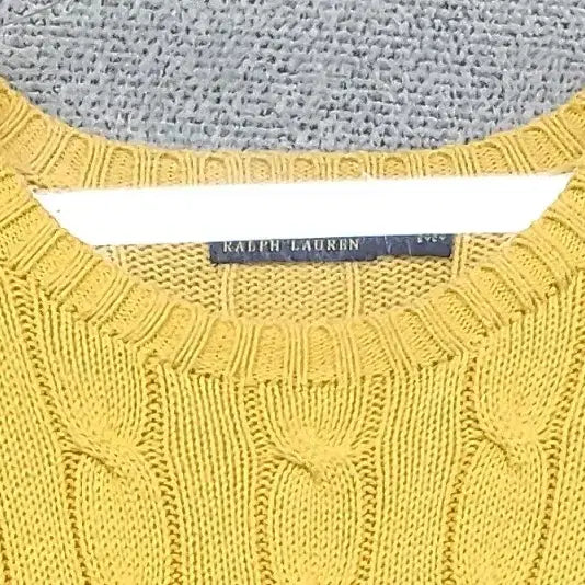 [BUNJANG] Polo Ralph Lauren Yellow Cable Knit Sweater / 폴로 랄프로렌 옐로우 꽈배기 니트 S/P