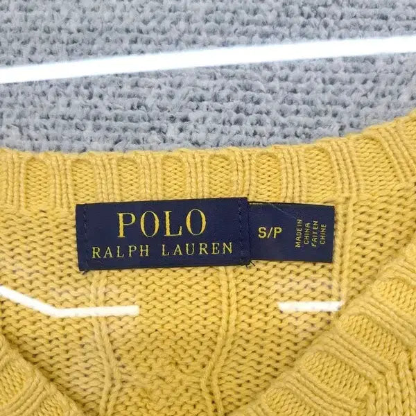 [BUNJANG] Polo Ralph Lauren Yellow Cable Knit Sweater / 폴로 랄프로렌 옐로우 꽈배기 니트 S/P