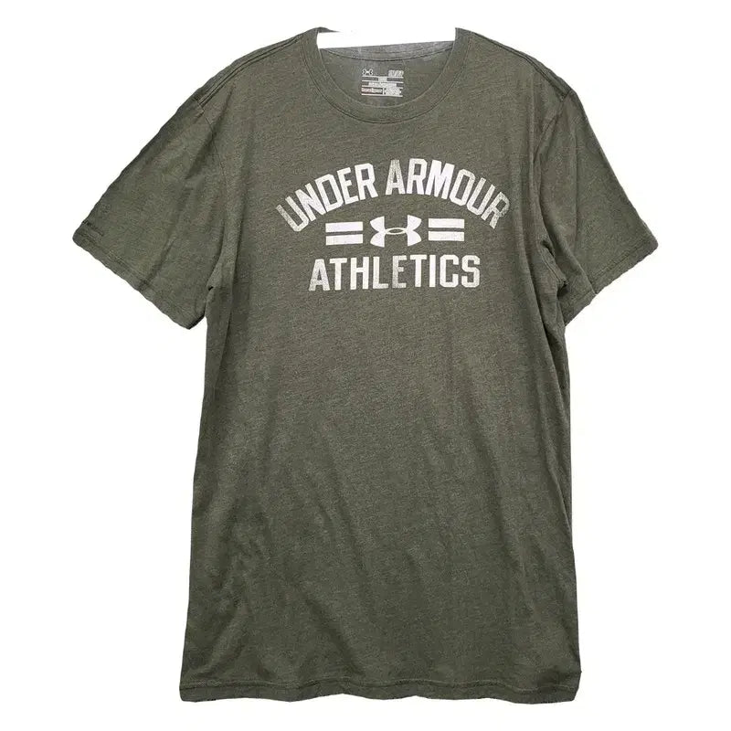 [BUNJANG] Under Armour Printing Khaki T-Shirt / 언더아머 프린팅 카키 반팔티 SM/P/P