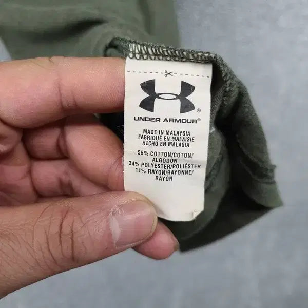 [BUNJANG] Under Armour Printing Khaki T-Shirt / 언더아머 프린팅 카키 반팔티 SM/P/P
