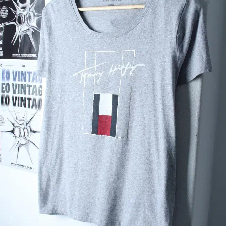 [BUNJANG] Tommy Hilfiger Gray T-shirt (XL-2XL) / W(XL-2XL) 타미힐피거 반팔 티셔츠 빅사이즈 그레이-185EA