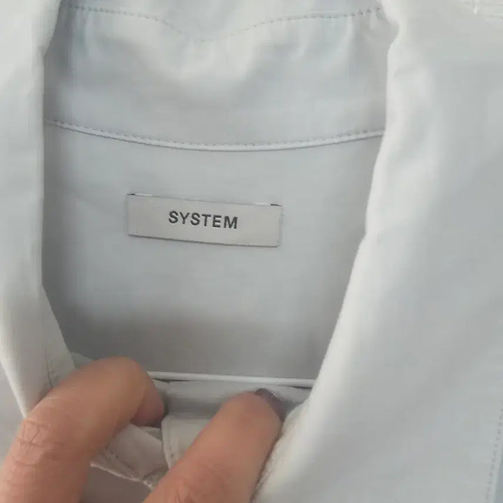 [BUNJANG] System Homme Sky Blue Lettering Shirt / 시스템한섬 남방