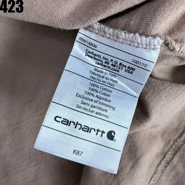 [BUNJANG] Carhartt Pocket T-shirt Brown L / 칼하트 포켓 반팔티 브라운 L