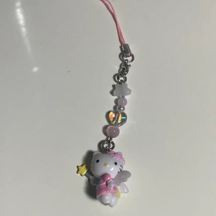 [BUNJANG] Kitty Angel Bead Phone Charm / 키티 천사 비즈 핸드폰 키링 스트랩