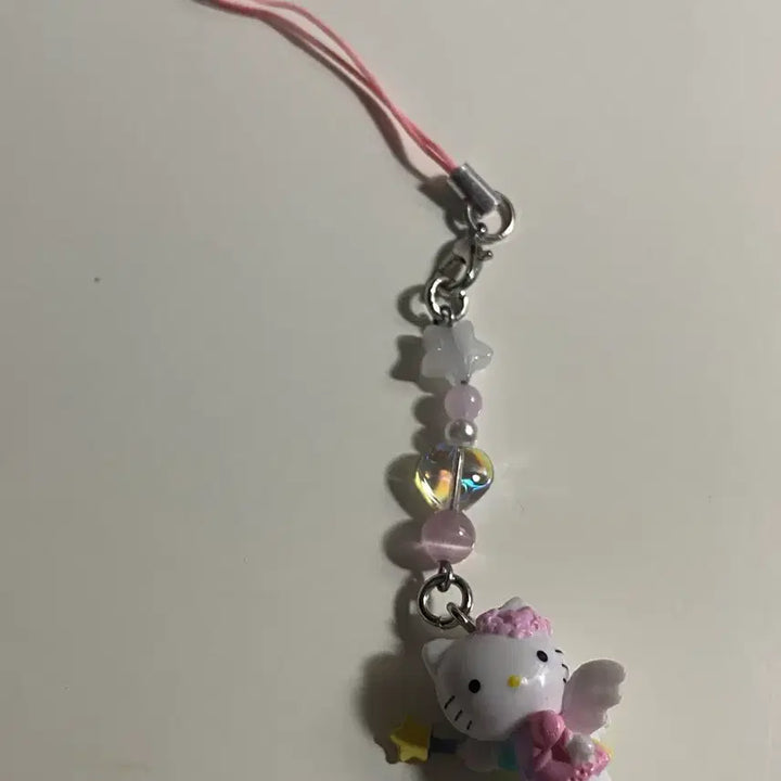 [BUNJANG] Kitty Angel Bead Phone Charm / 키티 천사 비즈 핸드폰 키링 스트랩