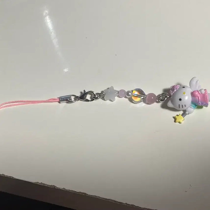 [BUNJANG] Kitty Angel Bead Phone Charm / 키티 천사 비즈 핸드폰 키링 스트랩