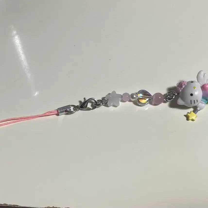 [BUNJANG] Kitty Angel Bead Phone Charm / 키티 천사 비즈 핸드폰 키링 스트랩