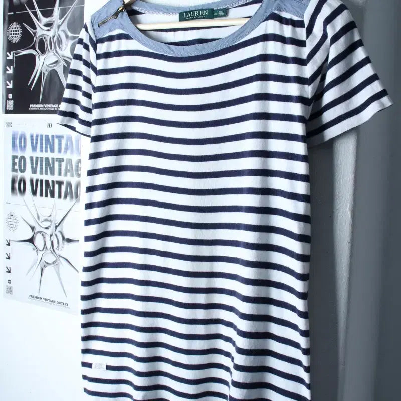 [BUNJANG] Polo Ralph Lauren Striped T-Shirt / (XL-2XL) 폴로 랄프로렌 반팔 티셔츠 스트라이프 화이트-185EC